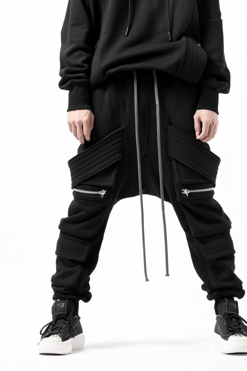 画像をギャラリービューアに読み込む, A.F ARTEFACT BELTED FLAP ZIP SARROUEL CARGO PANTS (BLACK)