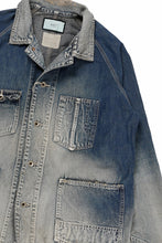 画像をギャラリービューアに読み込む, FULLCOUNT x N/07 exclusive COVER ALL JACKET / 10.5oz Zimbabwe Denim (INDIGO BLUE / EFFECTED)