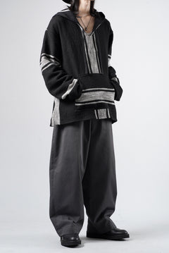 Load image into Gallery viewer, Y's for men × MASSES KHADI RUG HOODED PULLOVER (BLACK)
