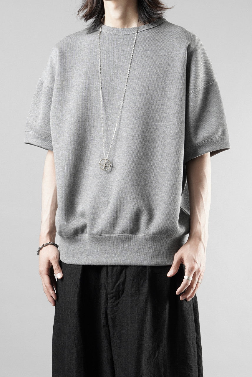 画像をギャラリービューアに読み込む, N/07 CINCHED HEM TOP / RIBBED CARDBOARD KNIT JERSEY (GREY)