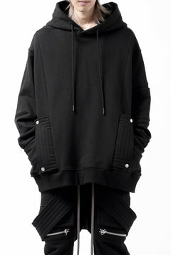 画像をギャラリービューアに読み込む, A.F ARTEFACT FLAP-DETAIL SWEAT HOODIE (BLACK)