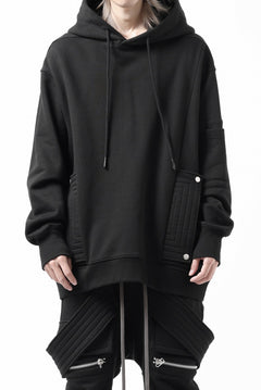 画像をギャラリービューアに読み込む, A.F ARTEFACT FLAP-DETAIL SWEAT HOODIE (BLACK)