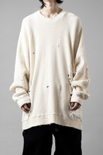 Load image into Gallery viewer, 【SAMPLE SALE】A.F ARTEFACT OVER SIZED DOLMAN LONG PULL OVER / CRASHED WAFFLE COTTON JERSEY (IVORY)