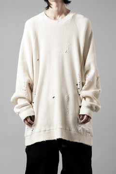 Load image into Gallery viewer, 【SAMPLE SALE】A.F ARTEFACT OVER SIZED DOLMAN LONG PULL OVER / CRASHED WAFFLE COTTON JERSEY (IVORY)