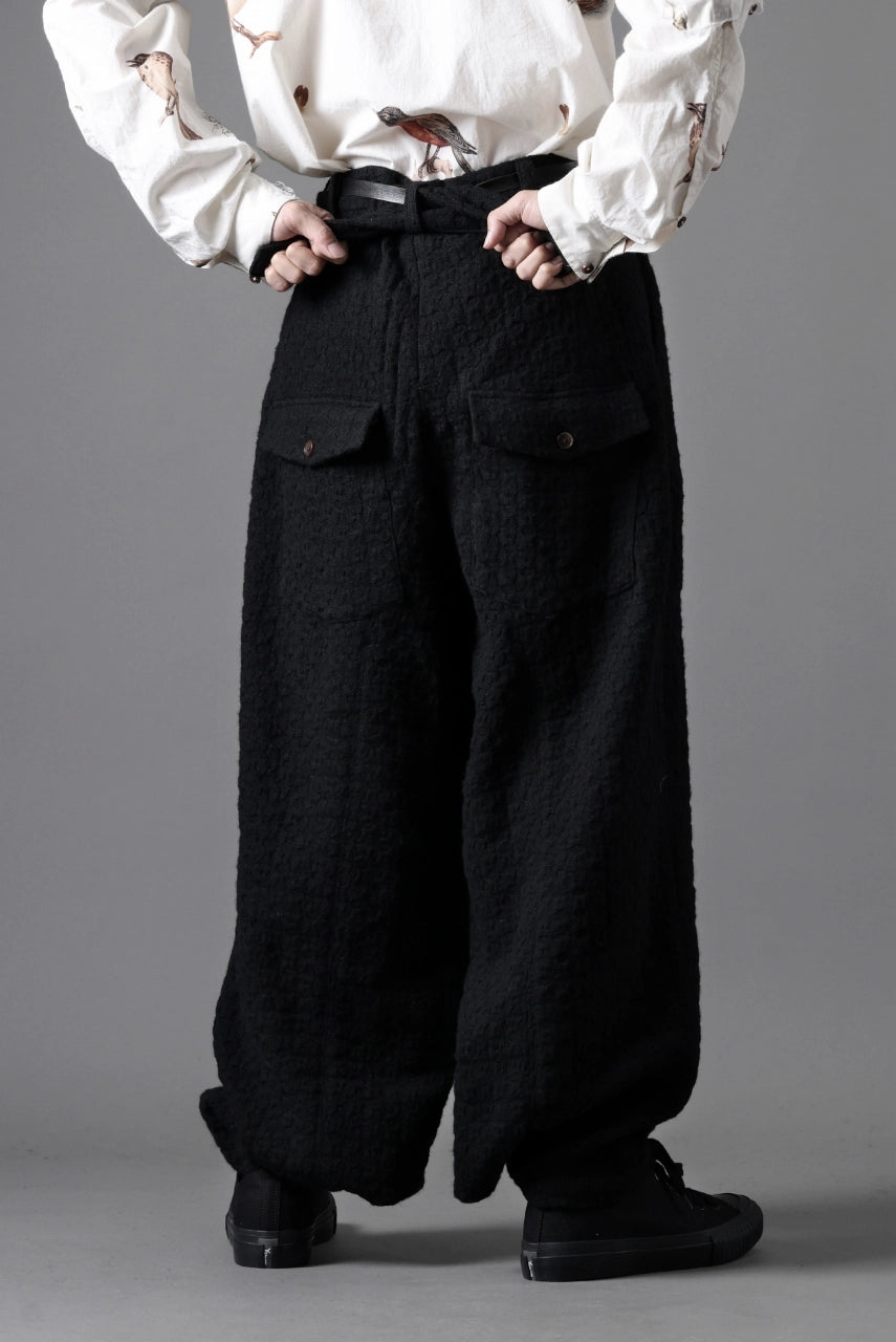 Aleksandr Manamis exclusive WOOLEN POCKET WIDE PANT (BLACK)