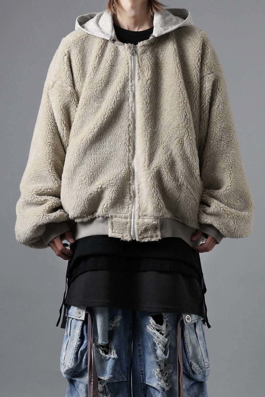 A.F ARTEFACT REVERSIBLE TEDDY BOMBER JACKET (IVORY)