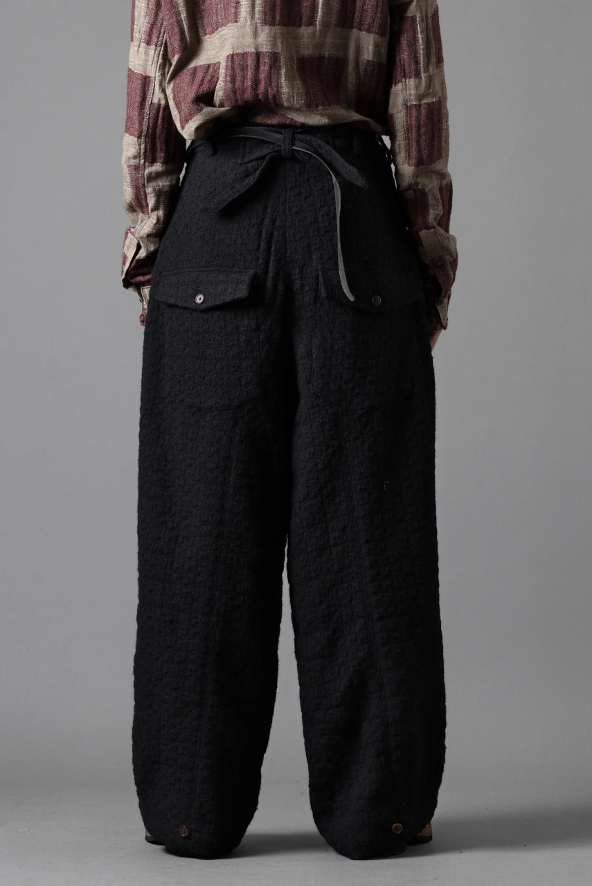 Aleksandr Manamis exclusive WOOLEN POCKET WIDE PANT (BLACK)