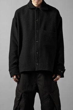 Load image into Gallery viewer, N/07 OPEN COLLAR L/S SHIRT / FRENCH CARZE (BLACK)