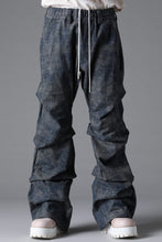 Load image into Gallery viewer, A.F ARTEFACT TUCKED DRAPE PANTS / BLENDED SHADES DENIM (STEEL BLUE)