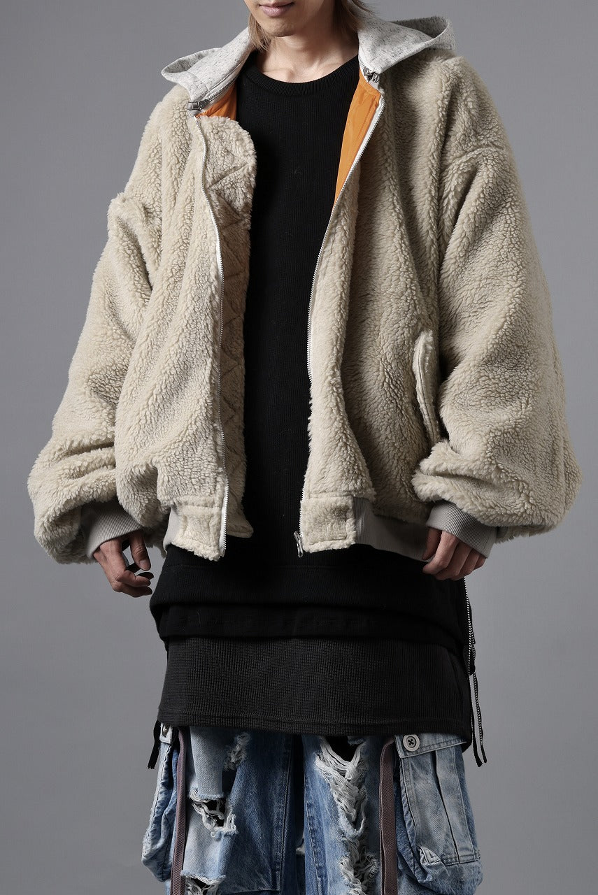 A.F ARTEFACT REVERSIBLE TEDDY BOMBER JACKET (IVORY)