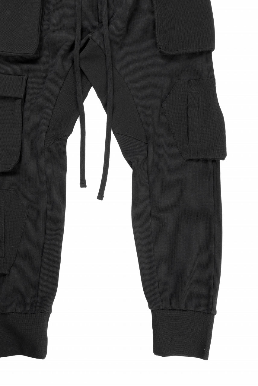 thom/krom MATMIX CARGO TROUSERS / STRUCTURED SOFT JERSEY (BLACK)