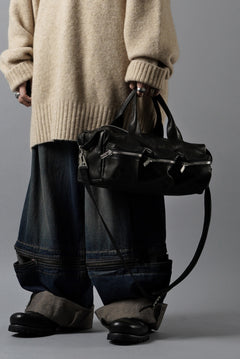 画像をギャラリービューアに読み込む, Portaille GP22 MILITARY BOSTON BAG / ROMA SOFT TANNED HORSE LEATHER (DEEP BLACK)