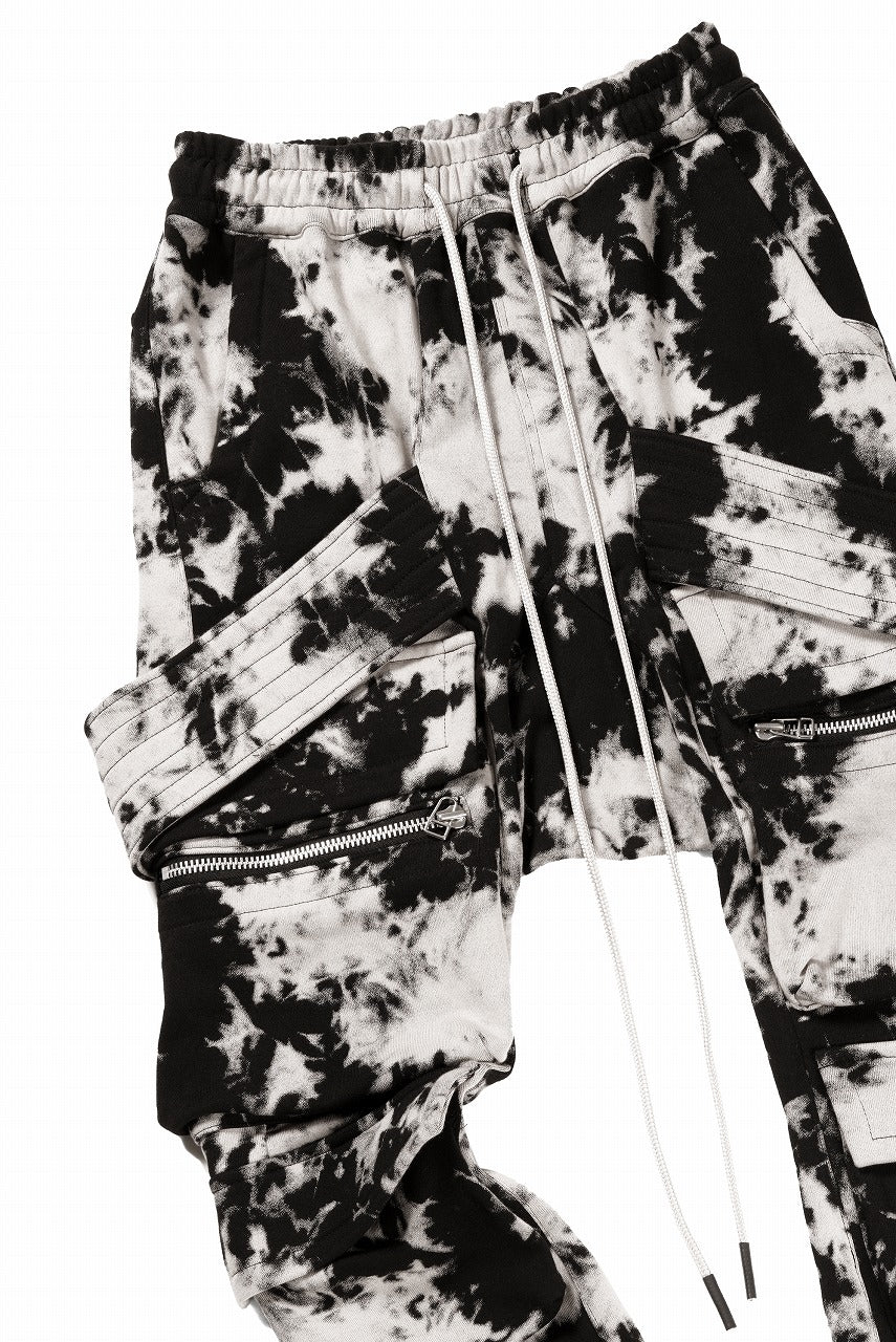 画像をギャラリービューアに読み込む, A.F ARTEFACT BELT CARGO SAROUEL JOGGER / MOTTLED DYING (BLACK x IVORY)