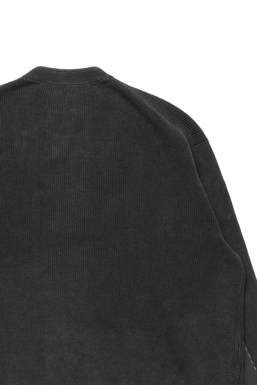 Professor.E DOUBLED BREASTED AGED KNIT (BLACK)