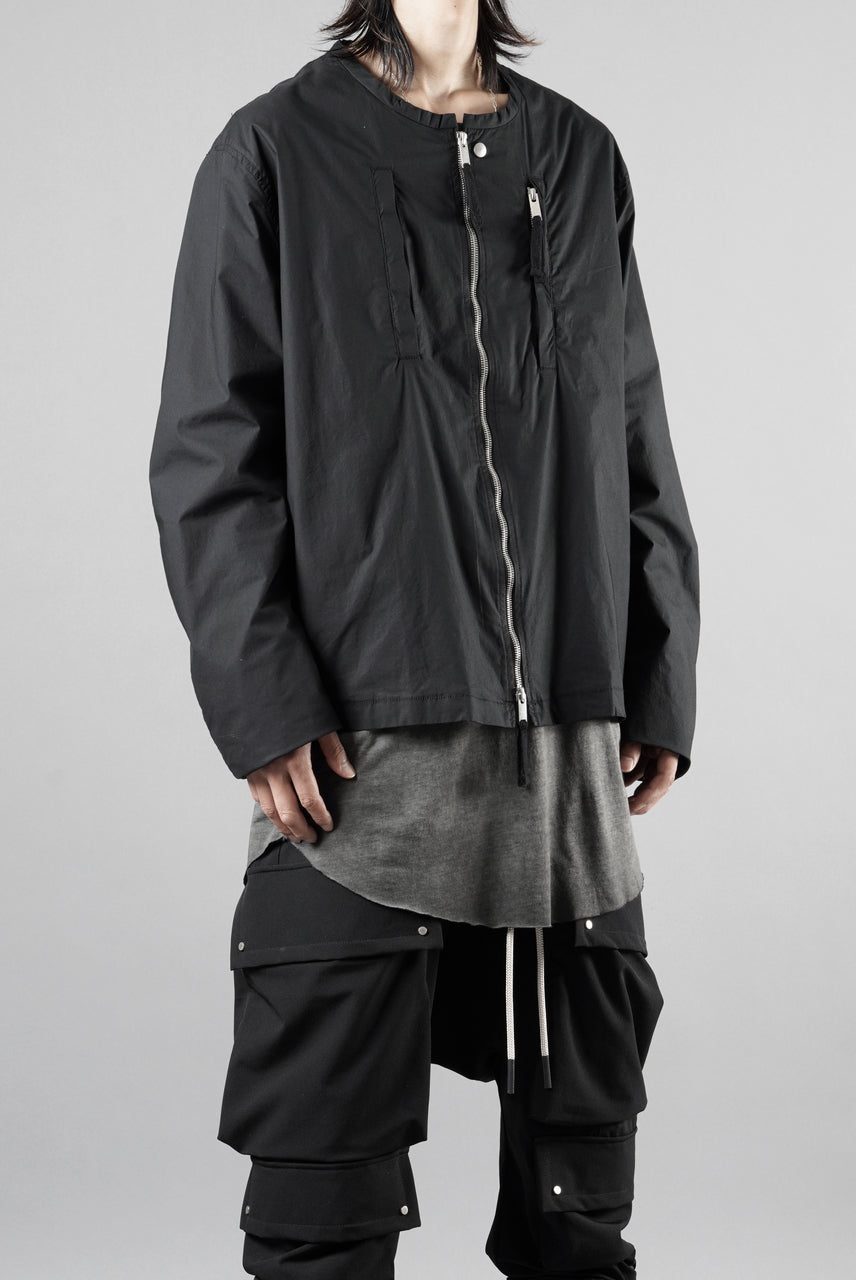 画像をギャラリービューアに読み込む, thom/krom COLLARLESS JACKET / STRETCH COTTON (BLACK)【26SS PRE SALE】
