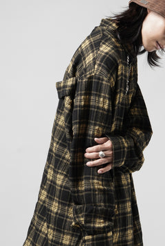 Load image into Gallery viewer, A.F ARTEFACT LOOSEY-FIT SHIRTS / PLAID PATTERNED (BLACK×YELLOW)
