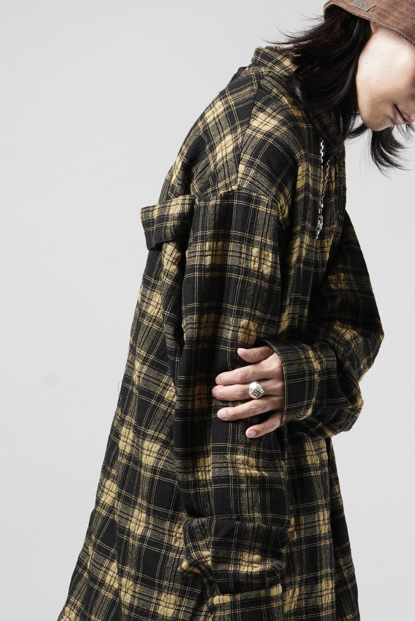 Load image into Gallery viewer, A.F ARTEFACT LOOSEY-FIT SHIRTS / PLAID PATTERNED (BLACK×YELLOW)