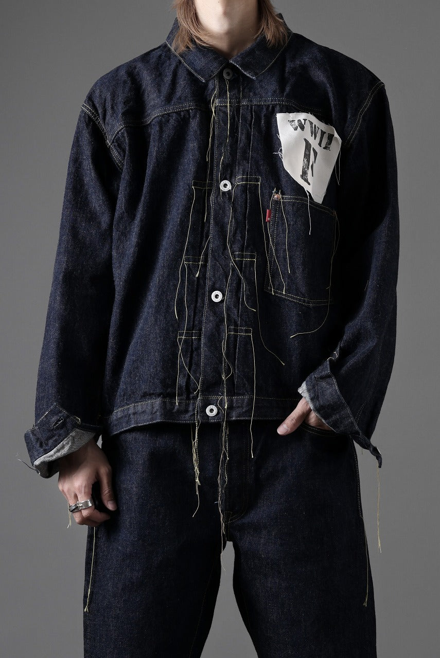 FULLCOUNT WWⅡ model Brown Cotton Denim Jacket / 13.7oz Zimbabwe Selvedge Denim (INDIGO BLUE / ONE WAHED)