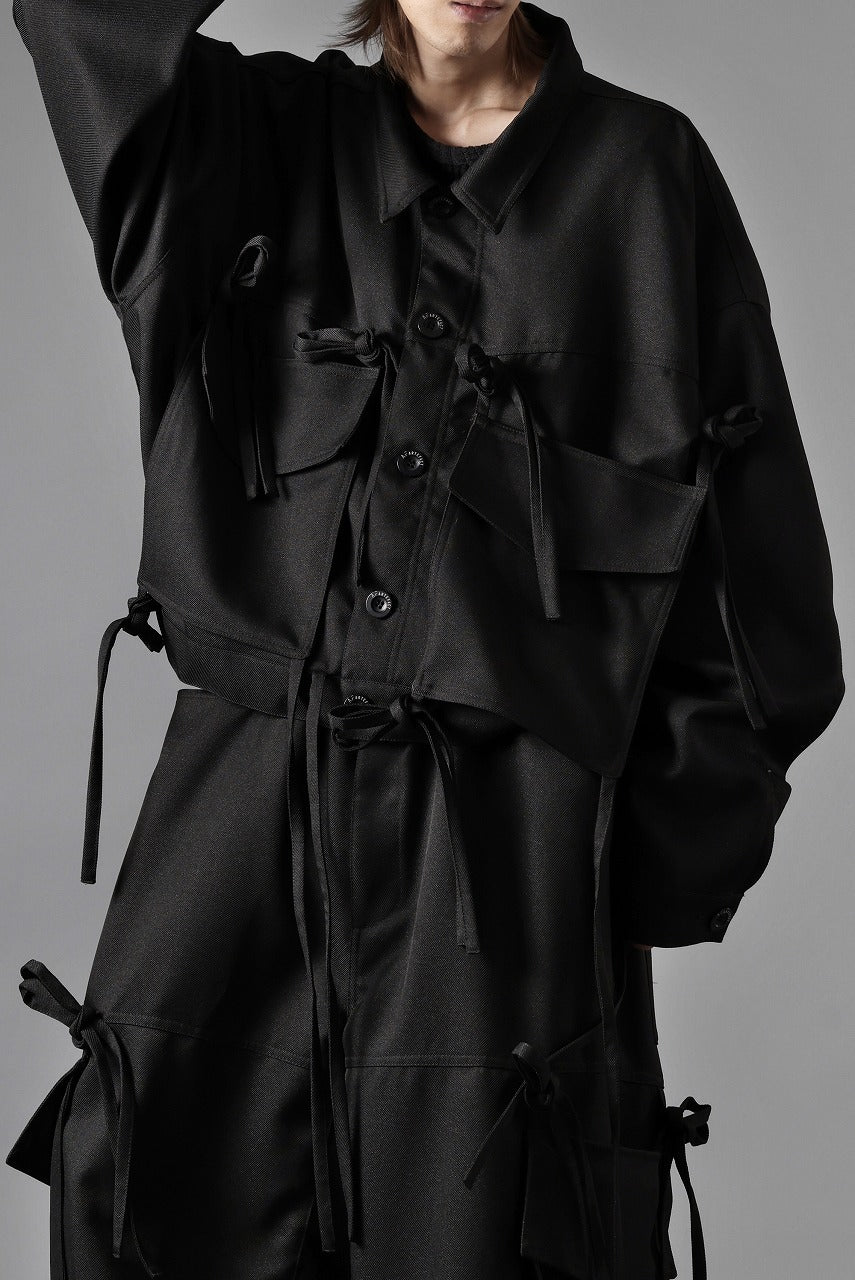 A.F ARTEFACT KNOTTING DETAIL TWILL BLOUSON (BLACK)