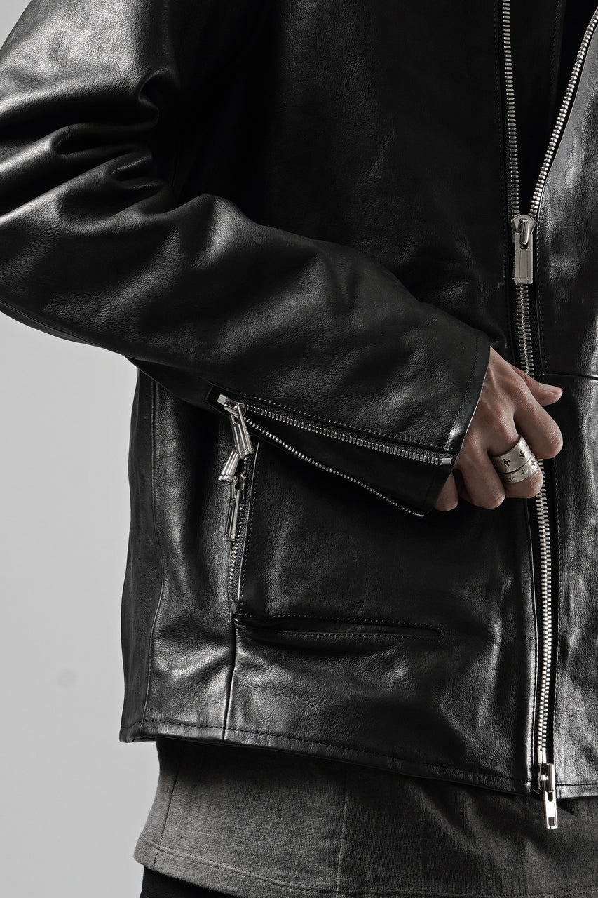 画像をギャラリービューアに読み込む, Portaille exclusive wp001 MOTO JACKET / ROMA SOFT TANNED LEATHER (BLACK)