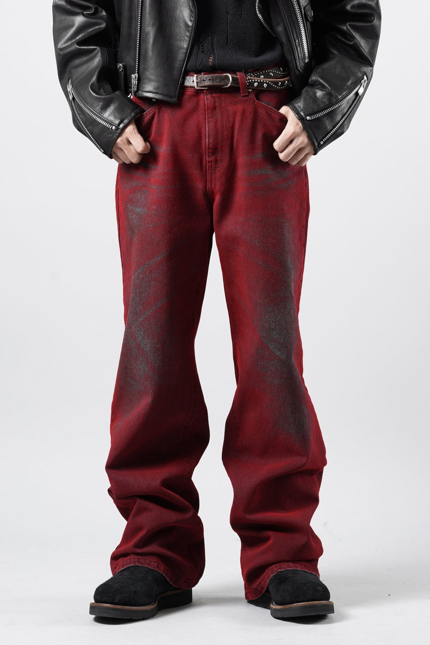 画像をギャラリービューアに読み込む, LITTLEBIG Flocked Denim Pants (RED)