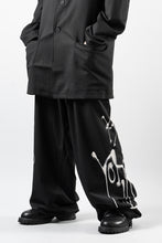 Load image into Gallery viewer, Y-3 Yohji Yamamoto CHITO GRAPHIC WIDE WOOL PANTS (BLACK)