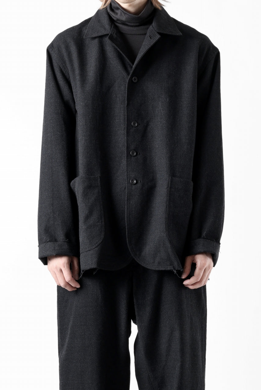 CAPERTICA COVER-ALL JACKET / WASHABLE WOOL GABARDINE (BLACK GRAY)