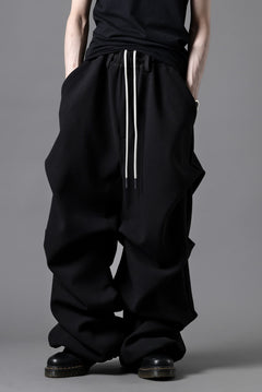 画像をギャラリービューアに読み込む, A.F ARTEFACT EXTREME WIDE BAGGY PANTS / KNIT JERSEY (BLACK)