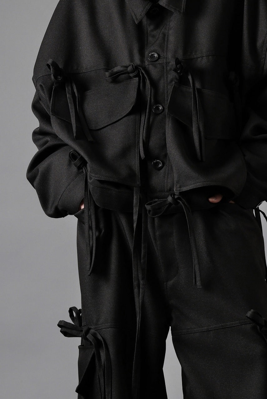 A.F ARTEFACT KNOTTING DETAIL TWILL BLOUSON (BLACK)