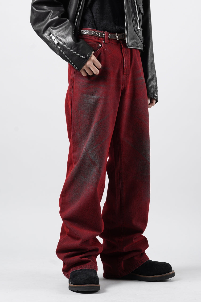 画像をギャラリービューアに読み込む, LITTLEBIG Flocked Denim Pants (RED)