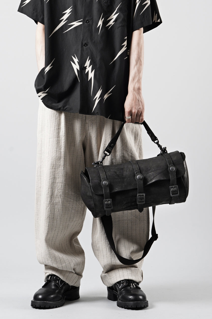 Load image into Gallery viewer, ISAMU KATAYAMA BACKLASH ITALY SHOULDER GARMENT-DYED BACKPACK (BLACK)