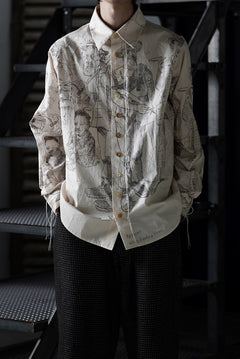 Load image into Gallery viewer, A TENTATIVE ATELIER Alvin REPLICA BIG EDGE PRINT SHIRT (NATURAL)