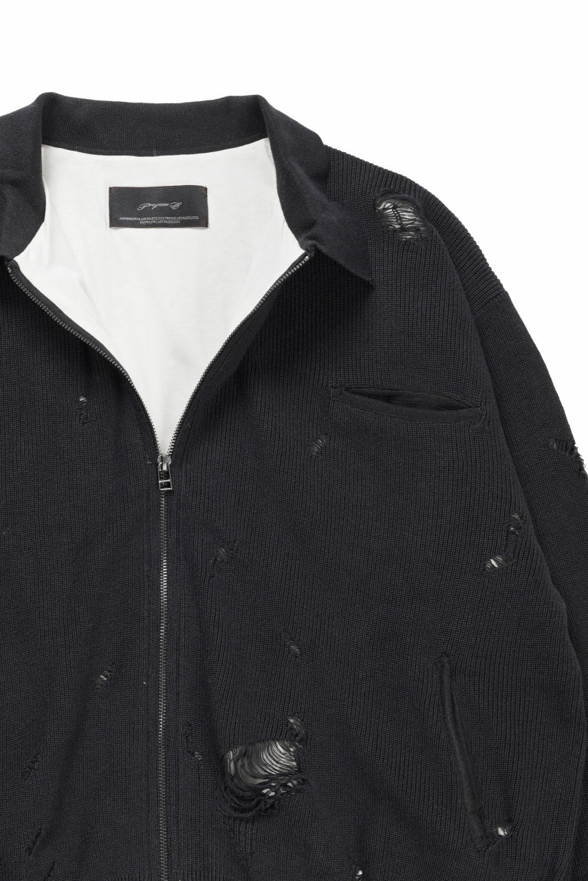 Professor.E DESTROYED KNIT JACKET (BLACK)