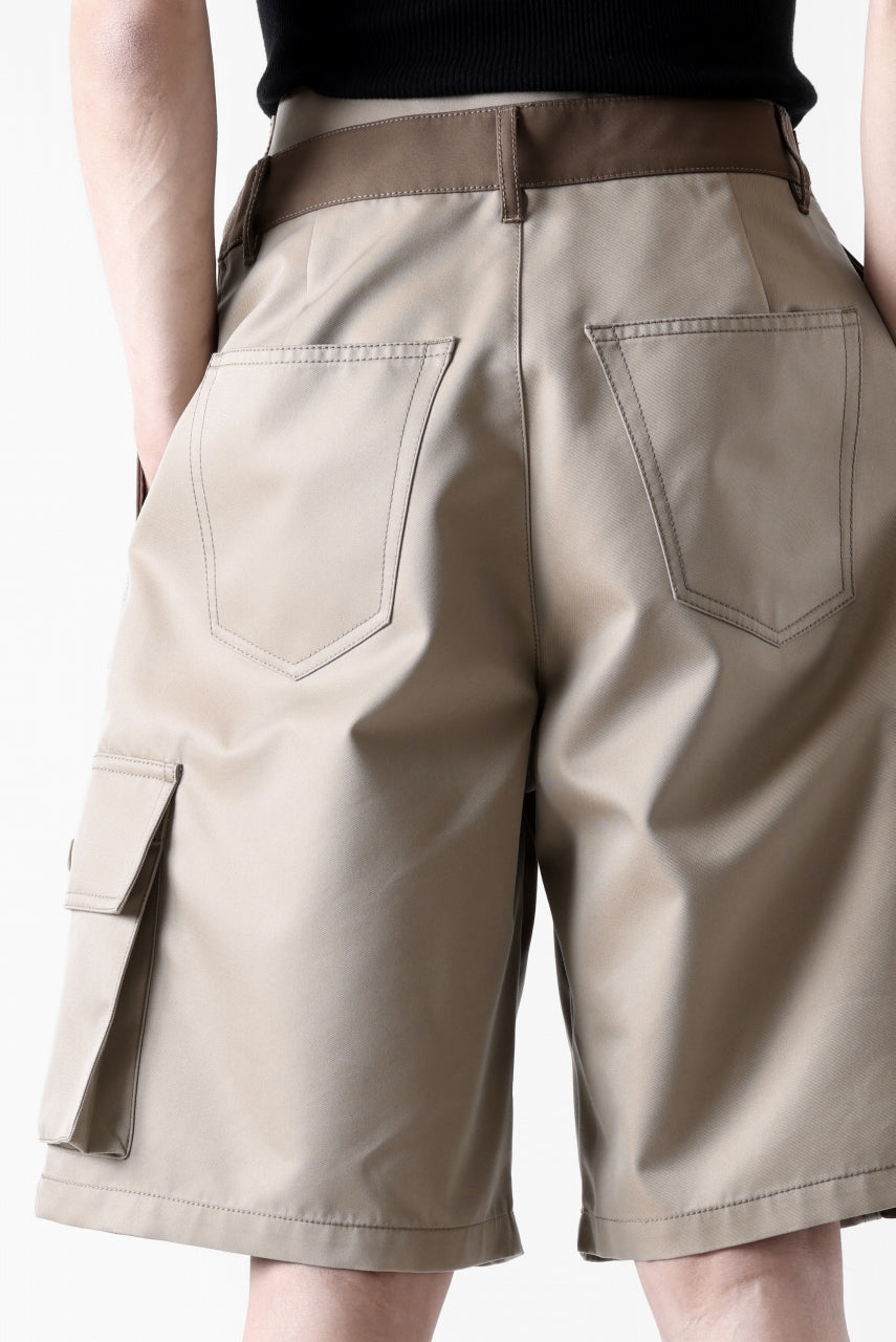 Feng Chen Wang PATCHWORK SHORTS (KHAKI/BROWN)