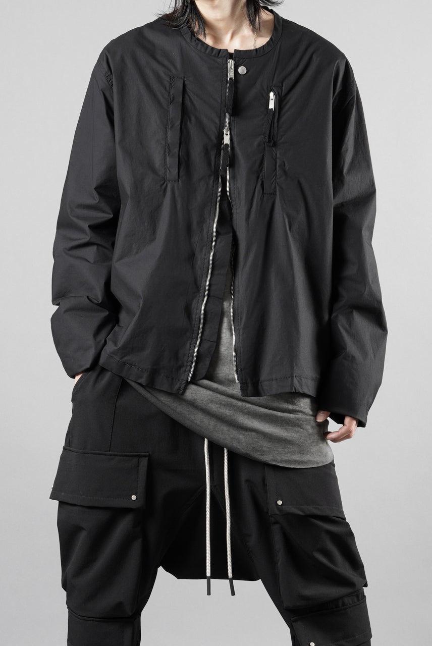 画像をギャラリービューアに読み込む, thom/krom COLLARLESS JACKET / STRETCH COTTON (BLACK)【26SS PRE SALE】