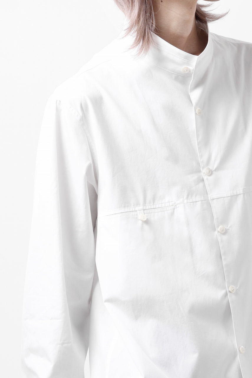 Y's for men CROSSED CHEST POCKET SHIRT / COTTON BROAD (WHITE)