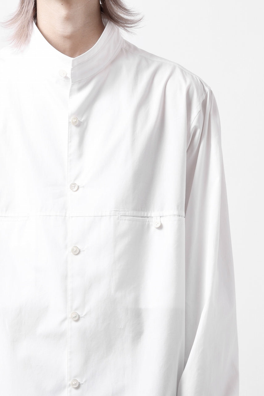 Y's for men CROSSED CHEST POCKET SHIRT / COTTON BROAD (WHITE)の