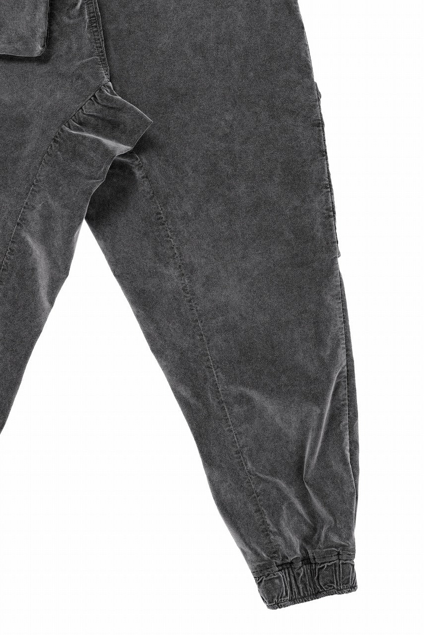 画像をギャラリービューアに読み込む, thom/krom ZIP CARGO JOGGER TROUSERS / DYED SOFT ELASTIC VELVET (USED GREY)