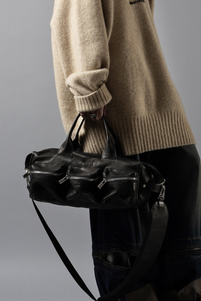 画像をギャラリービューアに読み込む, Portaille GP22 MILITARY BOSTON BAG / ROMA SOFT TANNED HORSE LEATHER (DEEP BLACK)
