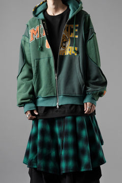 画像をギャラリービューアに読み込む, CHANGES REMAKE PANELED HOODIE (MULTI GREEN #B)
