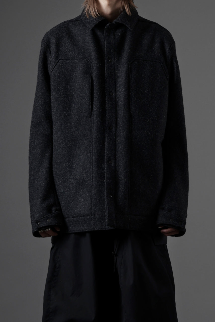 画像をギャラリービューアに読み込む, OPPOSE DUALITY 6 POCKET PANEL WORK JACKET / MELTON WOOL (BLACK)