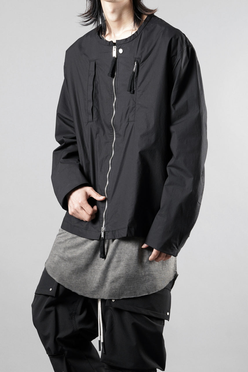 画像をギャラリービューアに読み込む, thom/krom COLLARLESS JACKET / STRETCH COTTON (BLACK)【26SS PRE SALE】