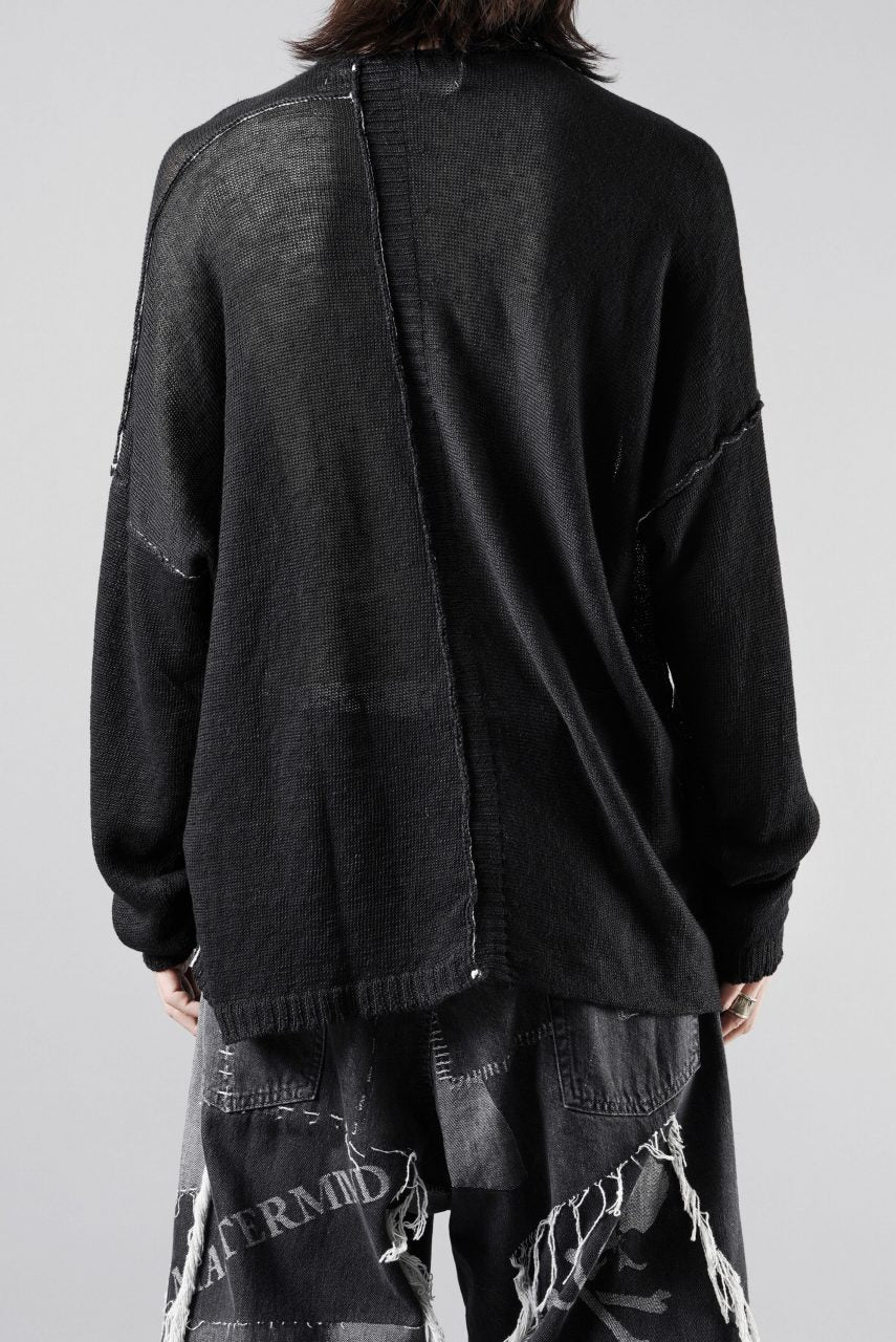 Load image into Gallery viewer, ISABEL BENENATO Linen Crew-Neck Sweater (BLACK)