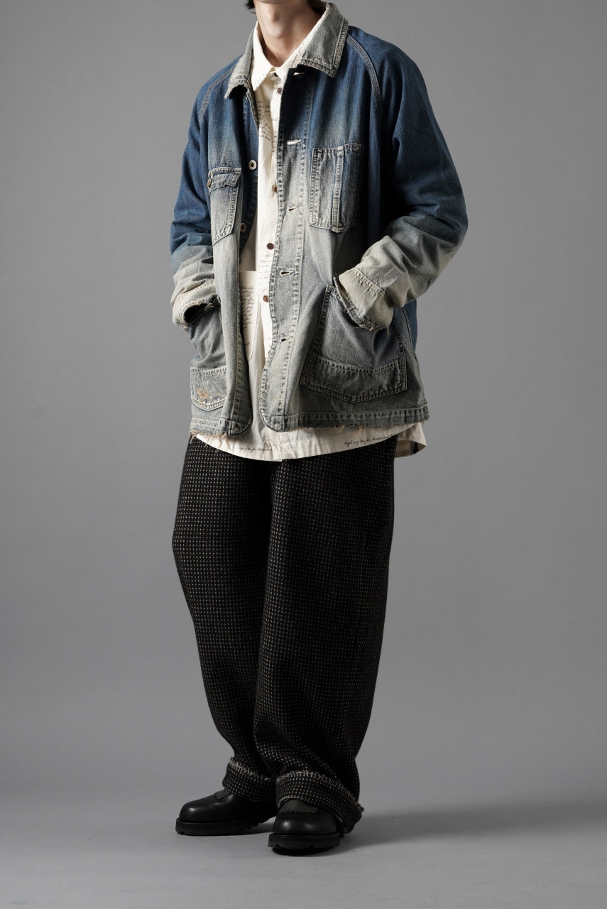 画像をギャラリービューアに読み込む, FULLCOUNT x N/07 exclusive COVER ALL JACKET / 10.5oz Zimbabwe Denim (INDIGO BLUE / EFFECTED)