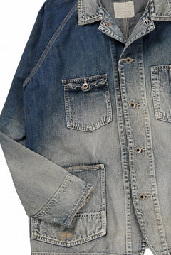 画像をギャラリービューアに読み込む, FULLCOUNT x N/07 exclusive COVER ALL JACKET / 10.5oz Zimbabwe Denim (INDIGO BLUE / EFFECTED)