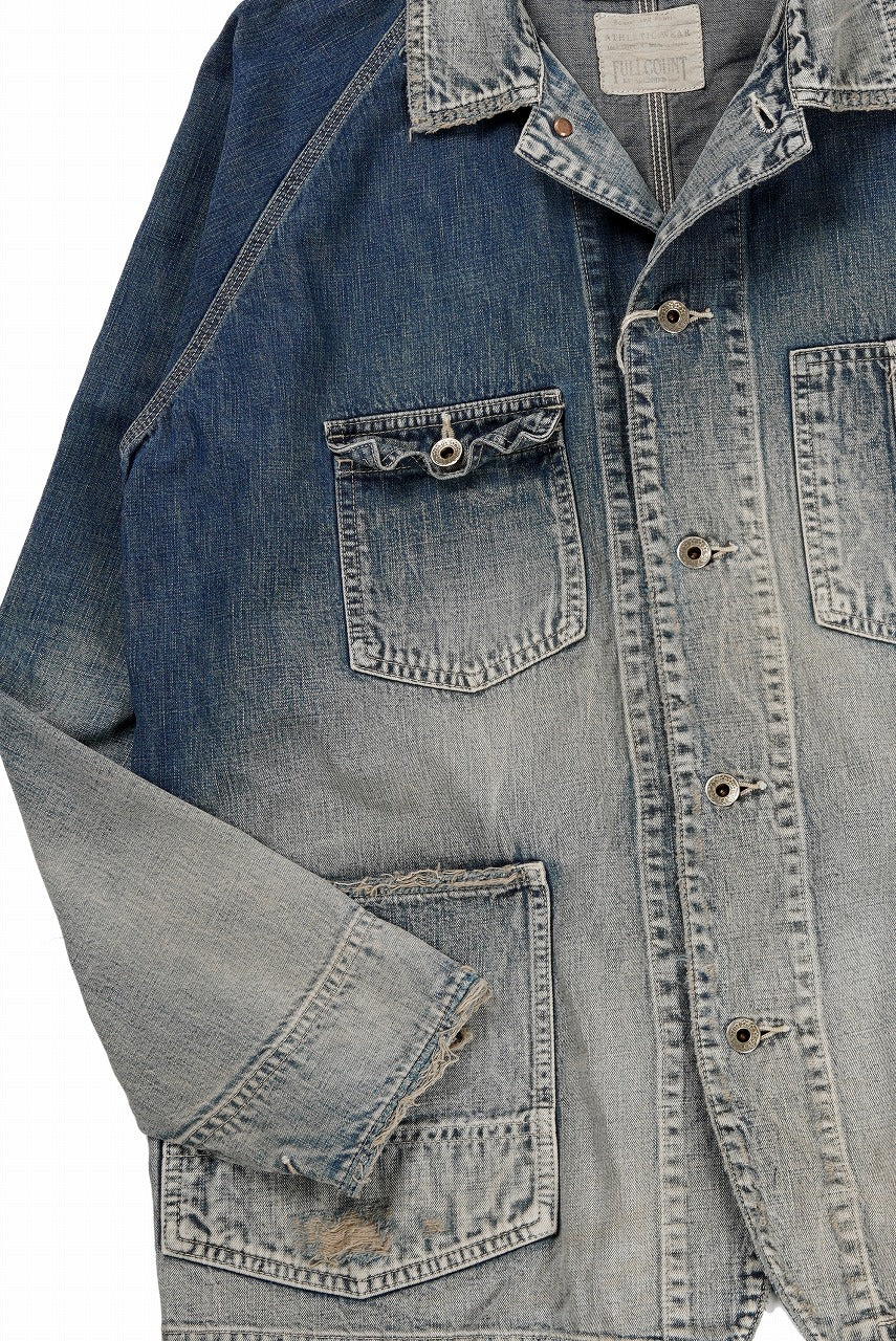 画像をギャラリービューアに読み込む, FULLCOUNT x N/07 exclusive COVER ALL JACKET / 10.5oz Zimbabwe Denim (INDIGO BLUE / EFFECTED)