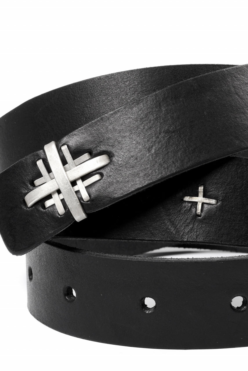 Load image into Gallery viewer, m.a+ double cross buckle medium belt / EX+1D GR3,0 (BLACK)