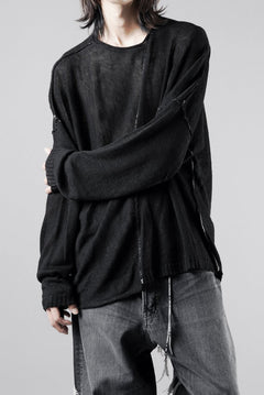 Load image into Gallery viewer, ISABEL BENENATO Linen Crew-Neck Sweater (BLACK)