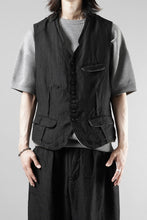 画像をギャラリービューアに読み込む, KLASICA "JEUNET" SQUARE SHAPED LOOSE VEST / OBSCURE STRIPED 3/3 MINI HBT (MID NIGHT)