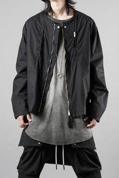画像をギャラリービューアに読み込む, thom/krom COLLARLESS JACKET / STRETCH COTTON (BLACK)【26SS PRE SALE】